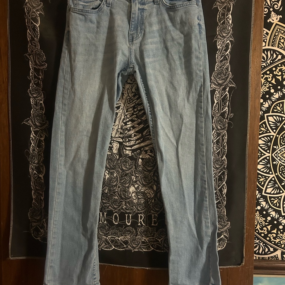 Hollister Women's Light Blue Straight Leg Jeans